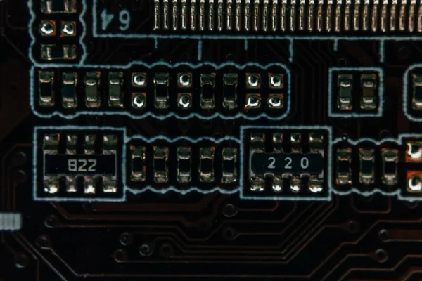 电路板修理 电子五金现代技术 主板数字个人计算机芯片 技术科学背景 集成通信处理器 信息工程部分 — 图库照片