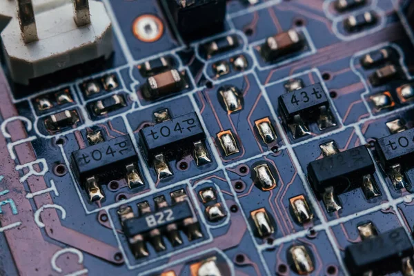 Reparación Placa Circuito Hardware Electrónico Tecnología Moderna Microprocesador Computadora Personal — Foto de Stock
