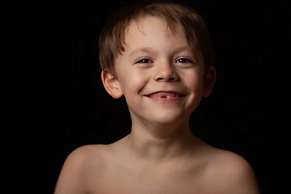 Smiling Mising Tooth Boy Happy — Stock Photo, Image