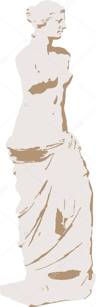 marble statue drawing woman without arms
