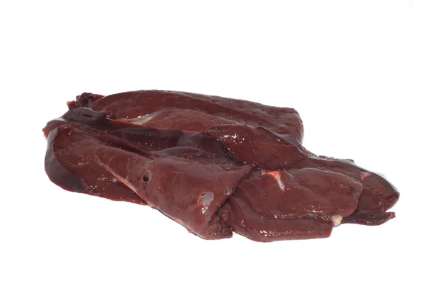 Biftecks Crus Rouges Foie Bovin Adulte — Photo