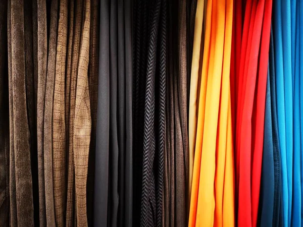 Clothing Multicolored Trousers Gradeation Hanging Display — Stock Photo, Image