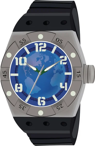 Blauw Horloge Voor Sportmensen Met Een Tweedehands — Stockvector