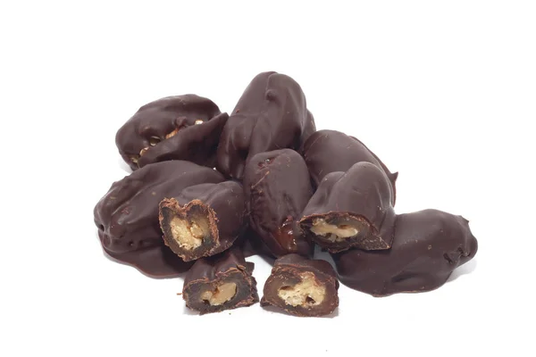 干果枣覆盖一层巧克力 — 图库照片