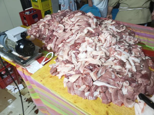Corte Cerdo Salchichón Salami — Foto de Stock
