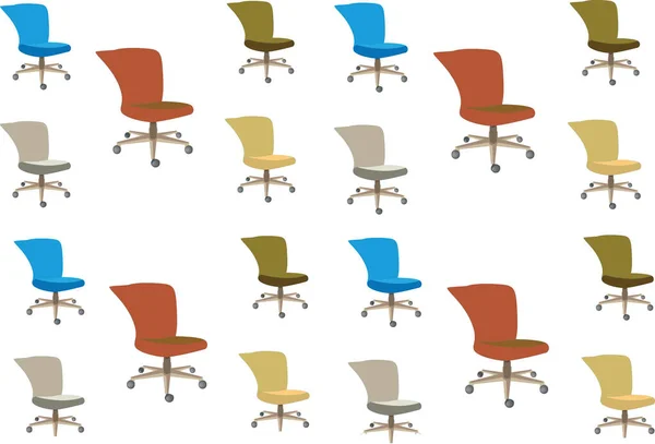 Gruppe Farbiger Stühle Für Die Innendekoration — Stockvektor
