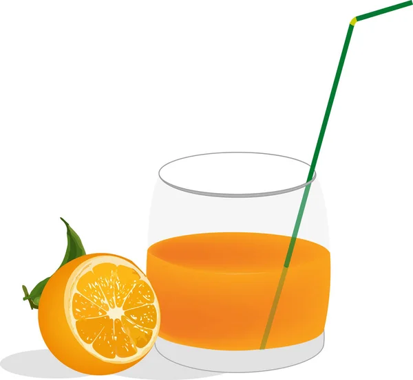 Glas Orangensaft — Stockvektor