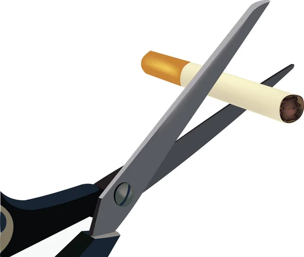 Het snijden van de sigaret — Stockvector