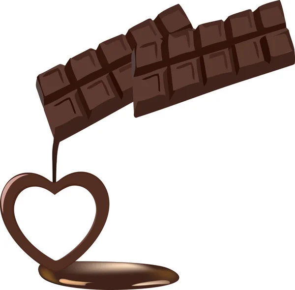 Chocolate bar that melts in the heart — Stock Vector