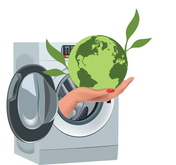 Wassen groene ongerepte aarde Ecologie — Stockvector