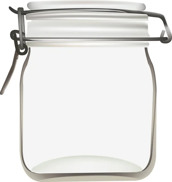 Glass jar with airtight closure — Stock Vector