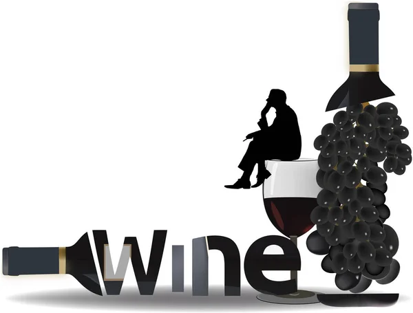 Wine. vino — Stock Vector