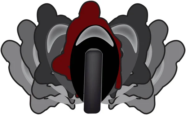 Symbole de moto sportive en mouvement dans le pli — Image vectorielle