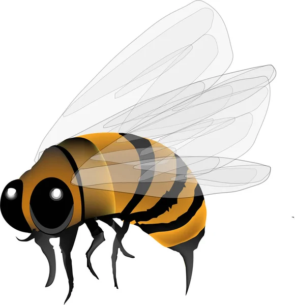 Uçuş renkli böcek karikatür arı — Stok Vektör