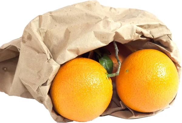 Orange Fruit Recyclable Paper Bag — Stock Photo, Image