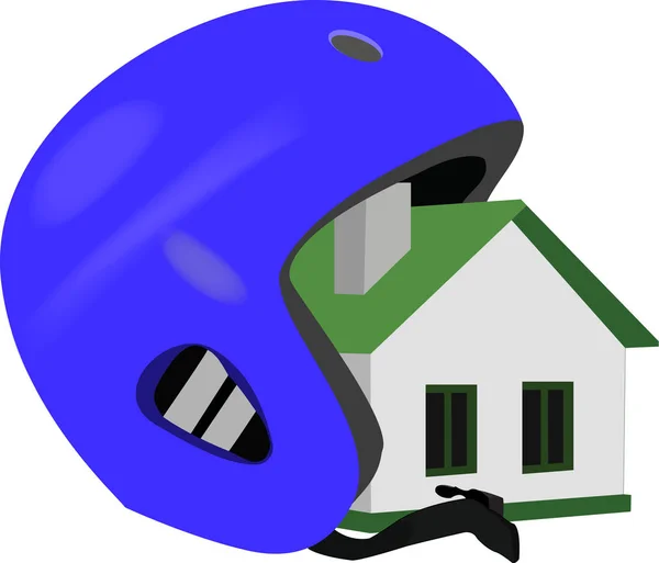 Domaine immobilier avec casque d'assurance — Image vectorielle