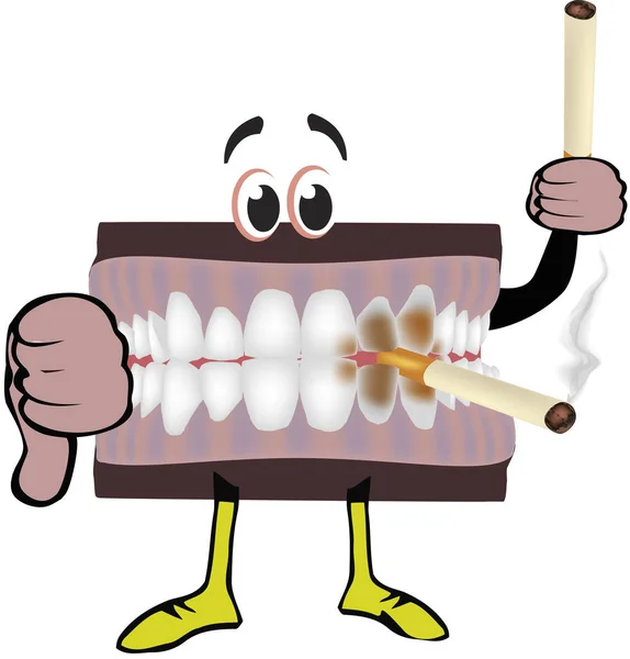Tecknad form tandproteser Dental service protes vård — Stock vektor