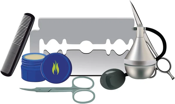 Lame de rasoir tranchant en acier pour rasoir mâle — Image vectorielle