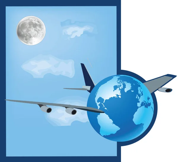 Pobídka letecké dopravy prostřednictvím letectví — Stockový vektor