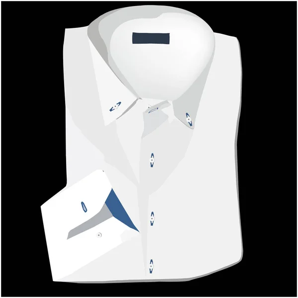 Erkekler için giyim gömlek beyaz siyah arka plan — Stok Vektör