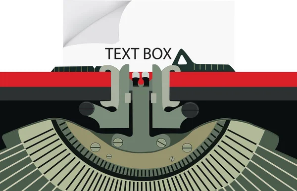 Old typewriter with tet box written — Stock Vector