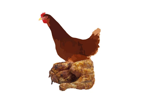 Free Range Chicken Grilled Chicken Closeup — Stock Photo, Image