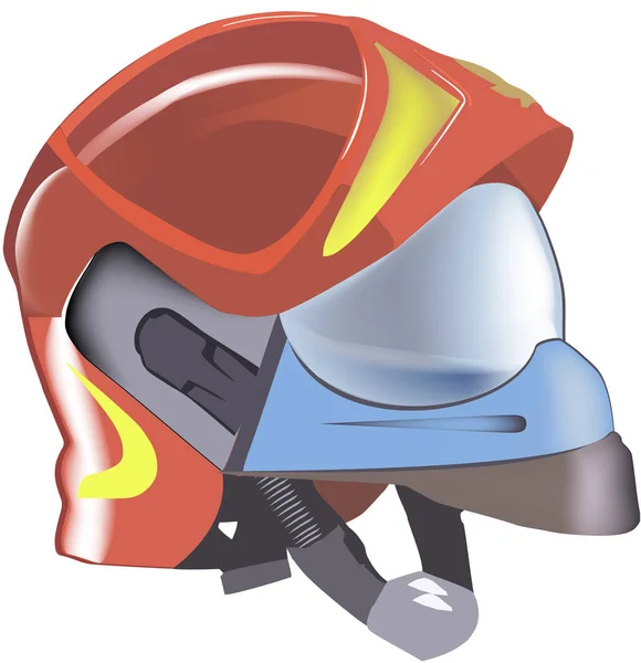 Casque de protection de l'équipement de pompier — Image vectorielle