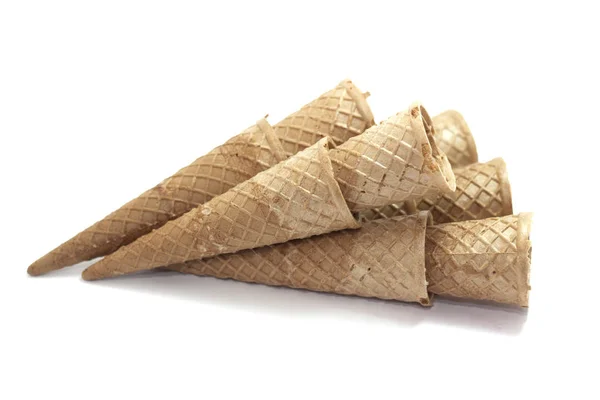 Wafel Untuk Biskuit Krim Cone — Stok Foto