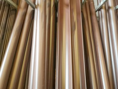 downpipes in copper and plastic clipart
