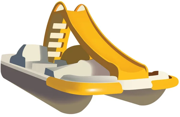 Pedal boat pedal boat with slide — Stock Vector
