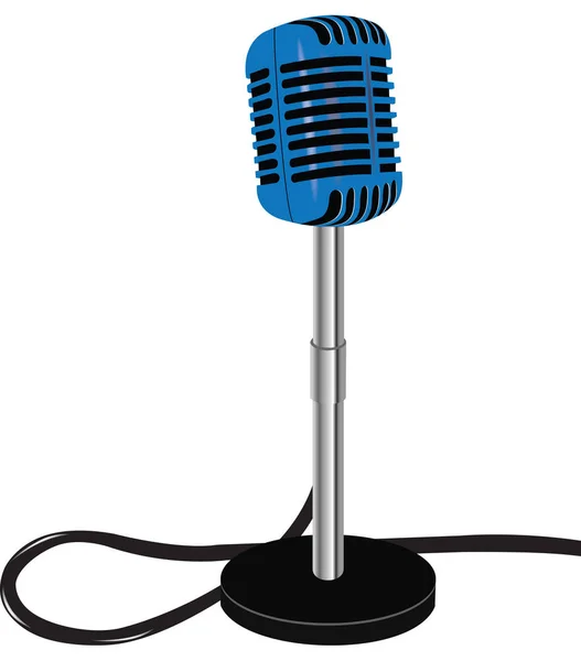 Microfone tradicional de rádio com volume — Vetor de Stock