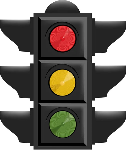 Traffic light traffic indicator red yellow green — Stock Vector