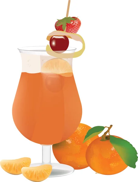 Fruchtabschreckendes Getränk Glas Ohne Zutaten — Stockvektor