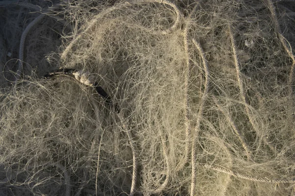 Équipement Cordes Pêche Filets Flotteurs Placés Sur Jetée — Photo