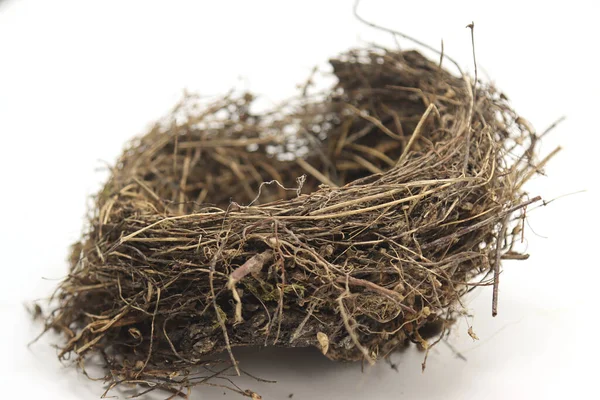 Nest Aus Trockenen Ästen Unterschlupf Für Vögel Mit Weißem Hintergrund — Stockfoto