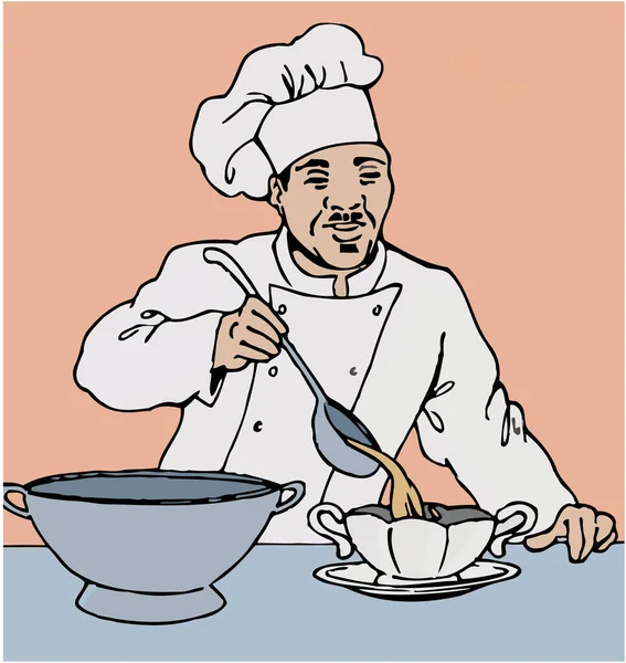 Figures Humaines Uniforme Blanc Comme Cuisinier — Image vectorielle
