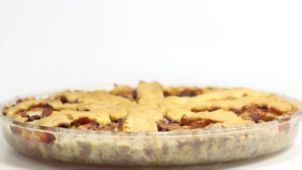 Tarte aux pommes maison avec des ingrédients naturels Séquence Vidéo Libre De Droits