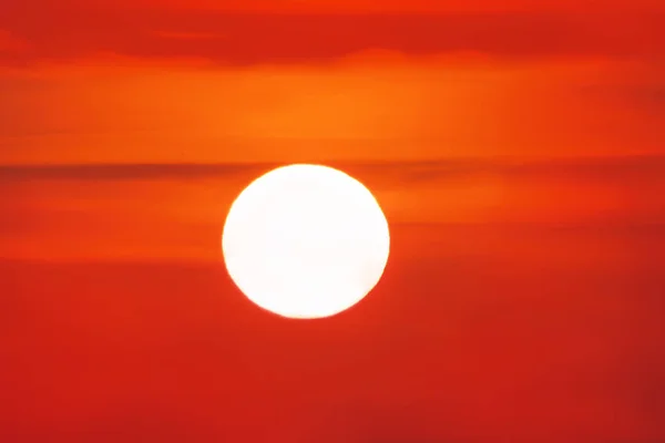 the sun against a bright red-yellow sky. sunset background.