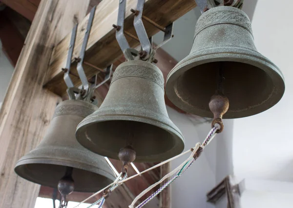 Three bells in the bell tower for notification of the Church Lit