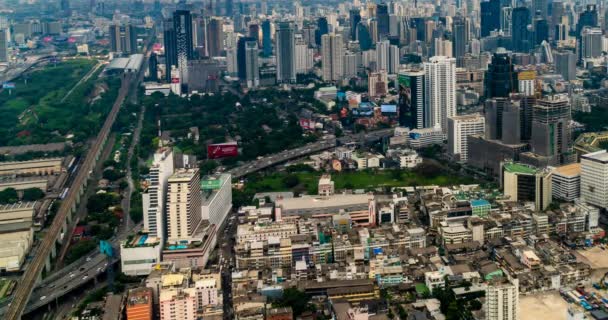 Magas Szög Kilátás Bangkok Thailand See Sok Gyönyörű Épület — Stock videók