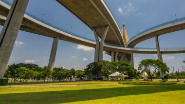 Bhumibol köprü veya endüstriyel yüzük köprü sanayi için nehir üzerinde köprü olarak halka road.in Bangkok, Tayland