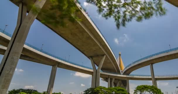 Bhumibol Híd Vagy Híd Ipari Gyűrűk Mint Híd Folyón Ipari — Stock videók