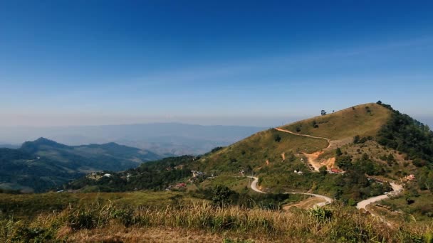 View Northern Mountains Daytime Winter Thailand — Stock Video