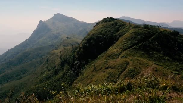 Utsikt Över Norra Bergen Dagtid Vintern Thailand — Stockvideo