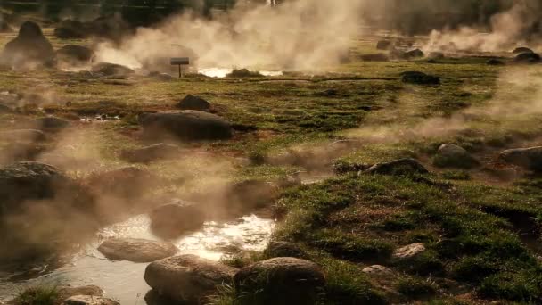 Morning Sunshine Hot Spring Chiang Mai Province Thailand — Stock Video