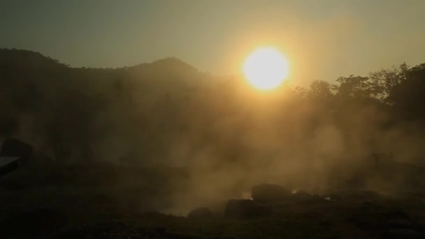 Sabah Güneş Kaplıca Chiang Mai Province Tayland — Stok video