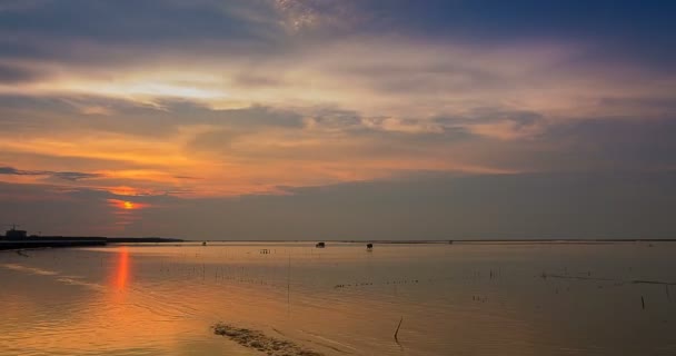 Colorido Mar Noche Time Lapse — Vídeo de stock