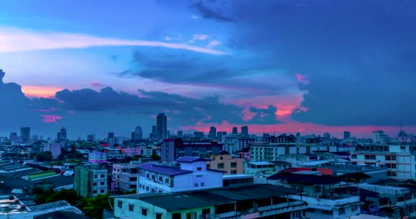 Puesta Sol Paisaje Urbano Time Lapse — Vídeo de stock