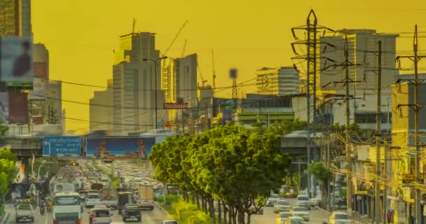 Bangkok Kaotikus Forgalom Időközű Este — Stock videók