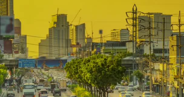 Caótico Tráfico Bangkok Por Noche Time Lapse — Vídeo de stock